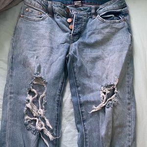 Blue Fashion Nova Ripped Jeans